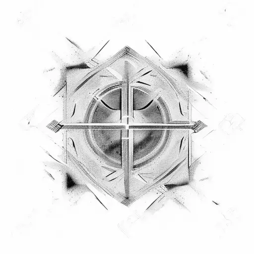 An abstract representation of the number 81 using black and grey shading techniques tattoo design idea