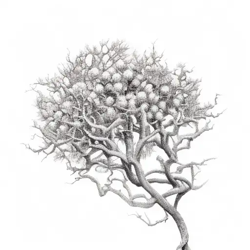 pecan tree tattoo design idea