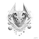 libra, sagittarius, wave tattoo design idea