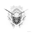 libra, sagittarius, wave tattoo design idea