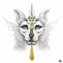 Anubis holding a scale with Isis standing beside him tattoo design idea