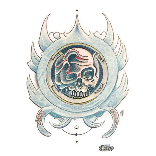Ianus coin two-faced god CCC LXV tattoo design idea
