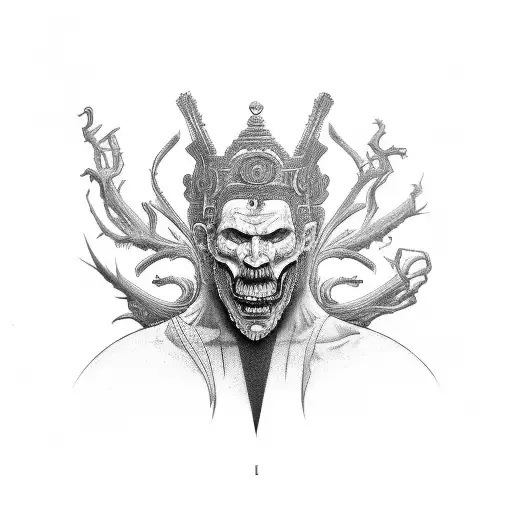 Ianus two-faced god CCC  LXV tattoo design idea