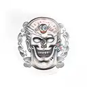 Ianus coin two-faced god CCC LXV tattoo design idea