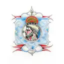 Ianus coin two-faced god CCC LXV tattoo design idea