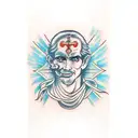 Ianus coin two-faced god CCC LXV tattoo design idea