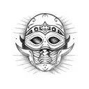 lucha libre mask with aztec calendar tattoo design idea