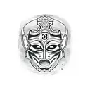 lucha libre mask with aztec calendar tattoo design idea