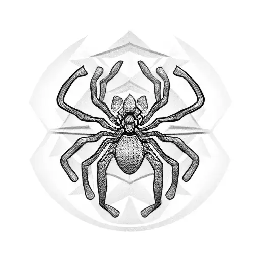 cyber sigilism spider tattoo design idea