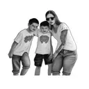 a mother and her two sons tattoo design idea