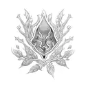 Dagger piercing through a thorny vine tattoo design idea