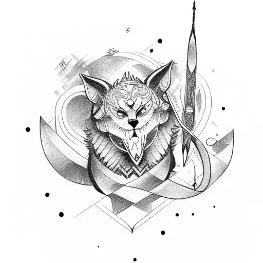 nordic bow and arrow tattoo design idea