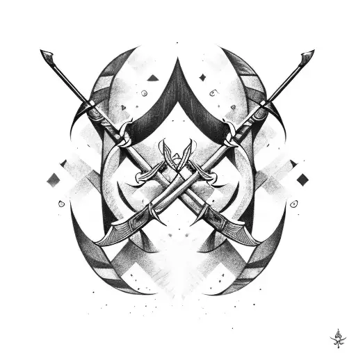 nordic bow and arrow tattoo design idea