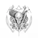 nordic bow and arrow tattoo design idea