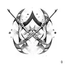 nordic bow and arrow tattoo design idea