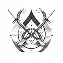 nordic bow and arrow tattoo design idea