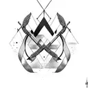 nordic bow and arrow tattoo design idea