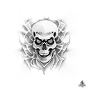 skeleton surfing big wave tattoo design idea