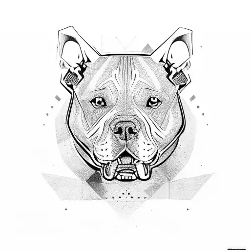 pitbull with angry tattoo design idea