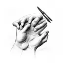 creation of adam hands tattoo design idea