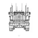 18-wheeler with rest in peace  tattoo design idea