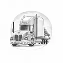 18-wheeler with rest in peace  tattoo design idea
