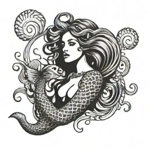 siren mermaid tattoo design idea