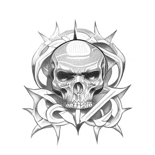 sexy necromancer tattoo design idea