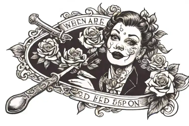 when you are not fed love on a silver spoon you learn to lick it off knives  tattoo design idea