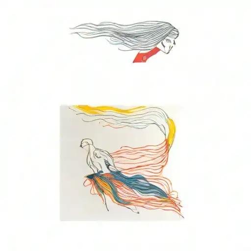 the two figures in the photo, one above the other, like the were really approach tattoo design idea