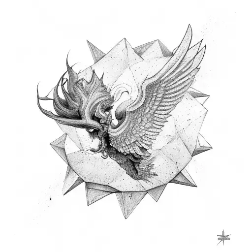 icarus falling tattoo design idea