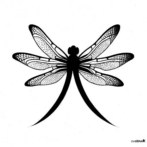 gothic dragonfly  tattoo design idea