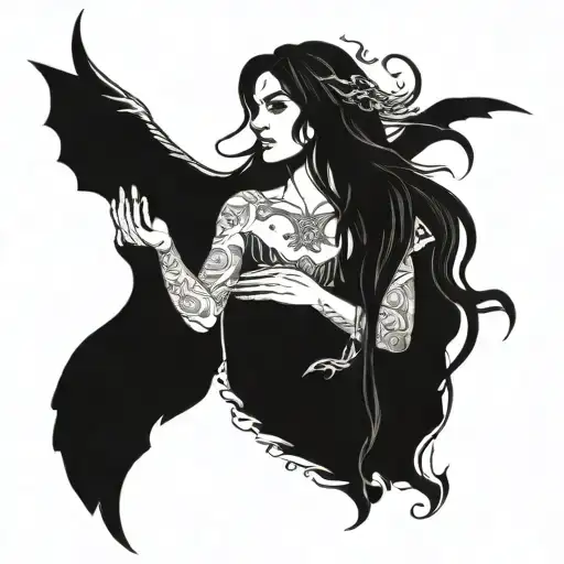morrigan Irish goddes tattoo design idea