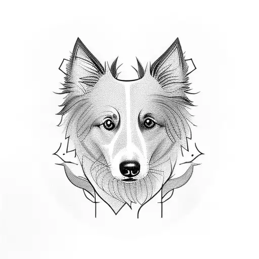 border collie vector tattoo tattoo design idea