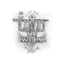 writen out "I think I am dumb" with nirvana logo tattoo design idea