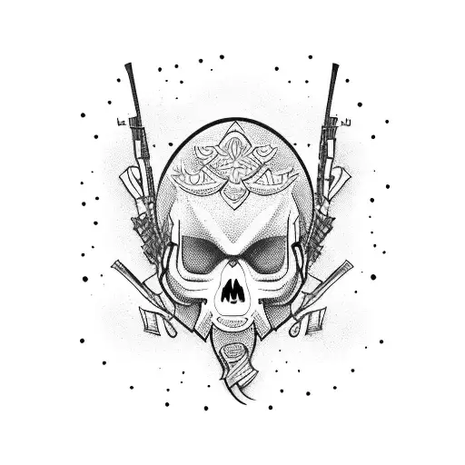 Suzuki with AK-47 tattoo design idea