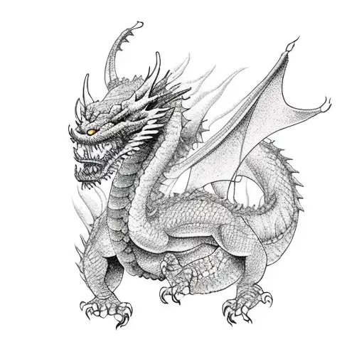 excavator play with dragon tattoo design idea