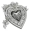 bulletproof heart shaped locket tattoo design idea