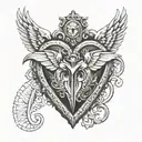 bulletproof heart shaped locket tattoo design idea