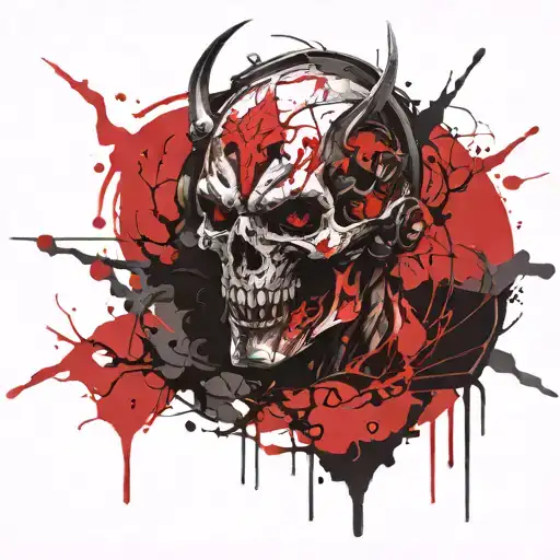 Demon shadow blood evil tattoo design idea