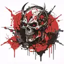 Demon shadow blood evil tattoo design idea