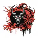Demon shadow blood evil tattoo design idea
