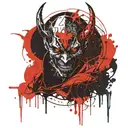 Demon shadow blood evil tattoo design idea