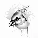 tiny finch bird tattoo design idea