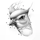 tiny finch bird tattoo design idea