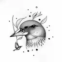 tiny finch bird tattoo design idea