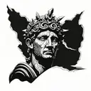 roman statue head tattoo design idea