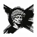 roman statue head tattoo design idea