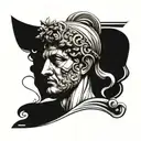 roman statue head tattoo design idea