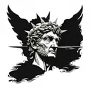 roman statue head tattoo design idea